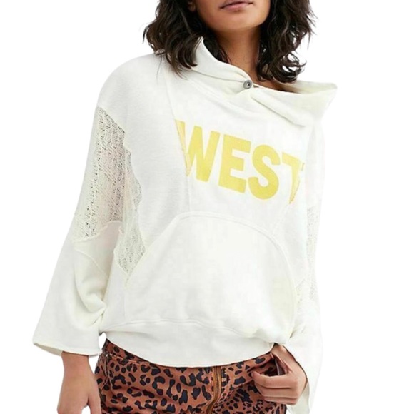 Free People We The Free Sunny Days West Pullover Hoodie Sweatshirt (Bin 1) - Picture 1 of 12